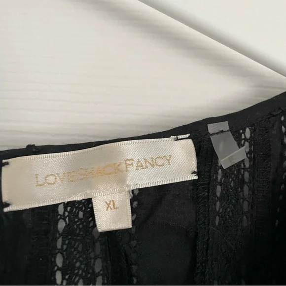 LoveShackFancy Black Ruffle Mini Dress - Picture 6 of 6